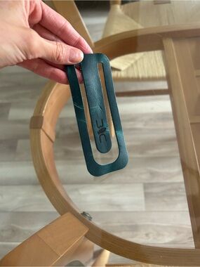Genuine Leather Teal Bookmark